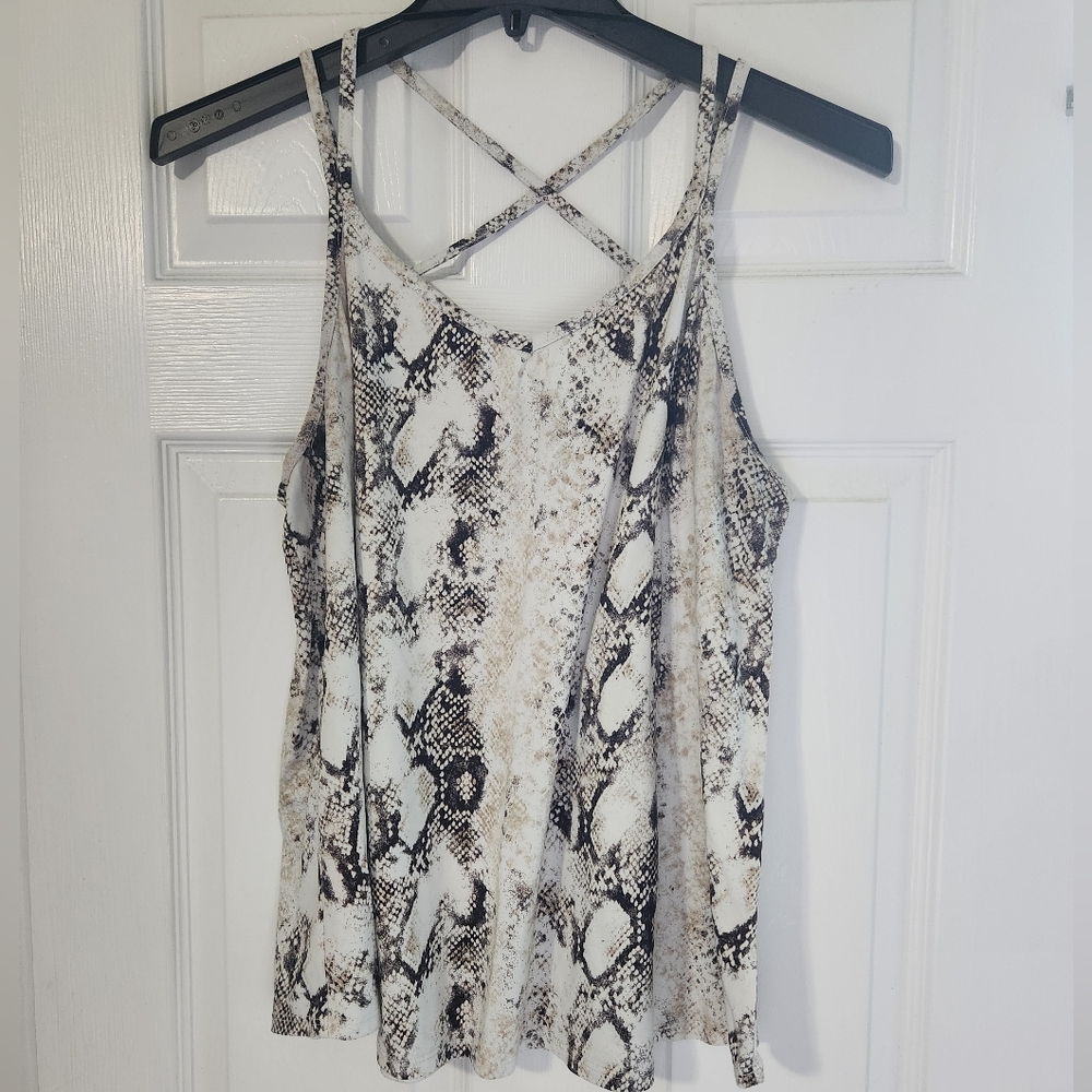 Snakeskin pattern strappy top